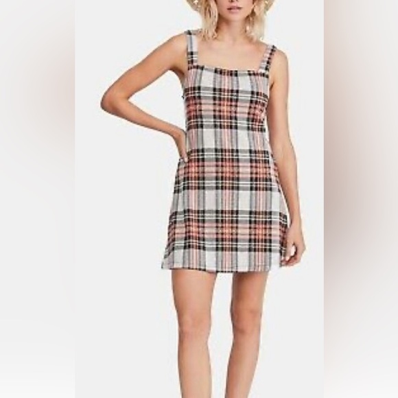 Free People Taylor Plaid Mini Dress - Size M - Picture 2 of 5